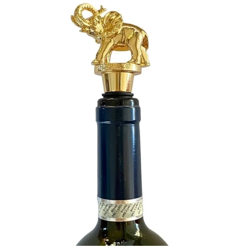 Lilly Pulitzer Gold Elephant Bottle Stopper New